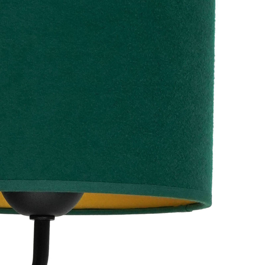 Applique murale Roller en velours, noir et vert foncé, 2 lumières, hauteur 30 cm