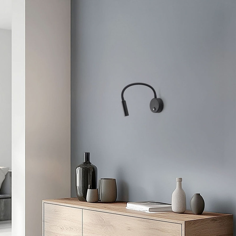 Applique murale Lagos en acier, noir, hauteur 45 cm