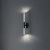 Applique murale Sopel Lux en verre, argenté et noir, 2 lumières, hauteur 38 cm