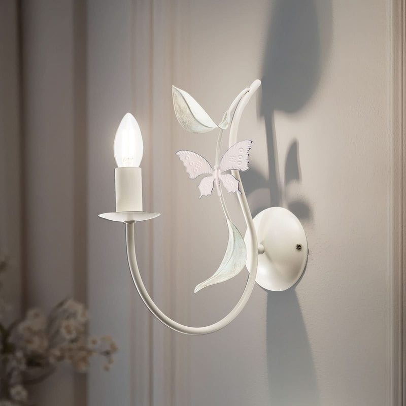 Applique murale Summer en acier, blanc, hauteur 35 cm
