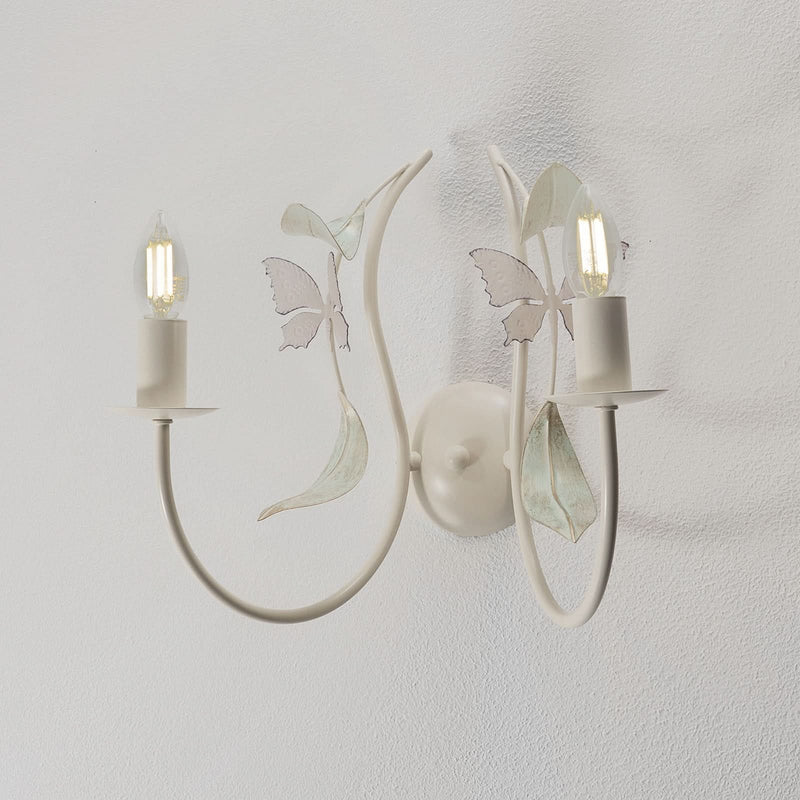 Applique murale Summer en acier, blanc, 2 lumières, hauteur 35 cm