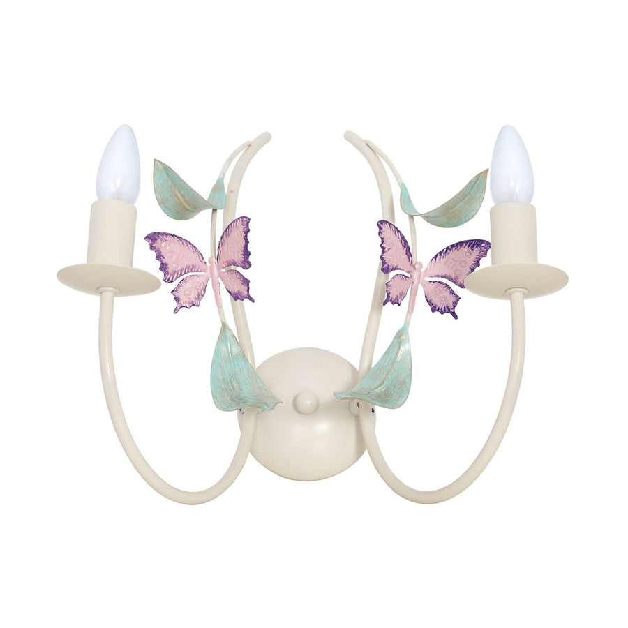 Applique murale Summer en acier, blanc, 2 lumières, hauteur 35 cm