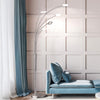 Lampadaire LED Dent en métal, nickel mat et chromé, 5 lumières, hauteur 225 cm