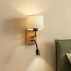 Applique murale Lieske en bois, beige, hauteur 39 cm