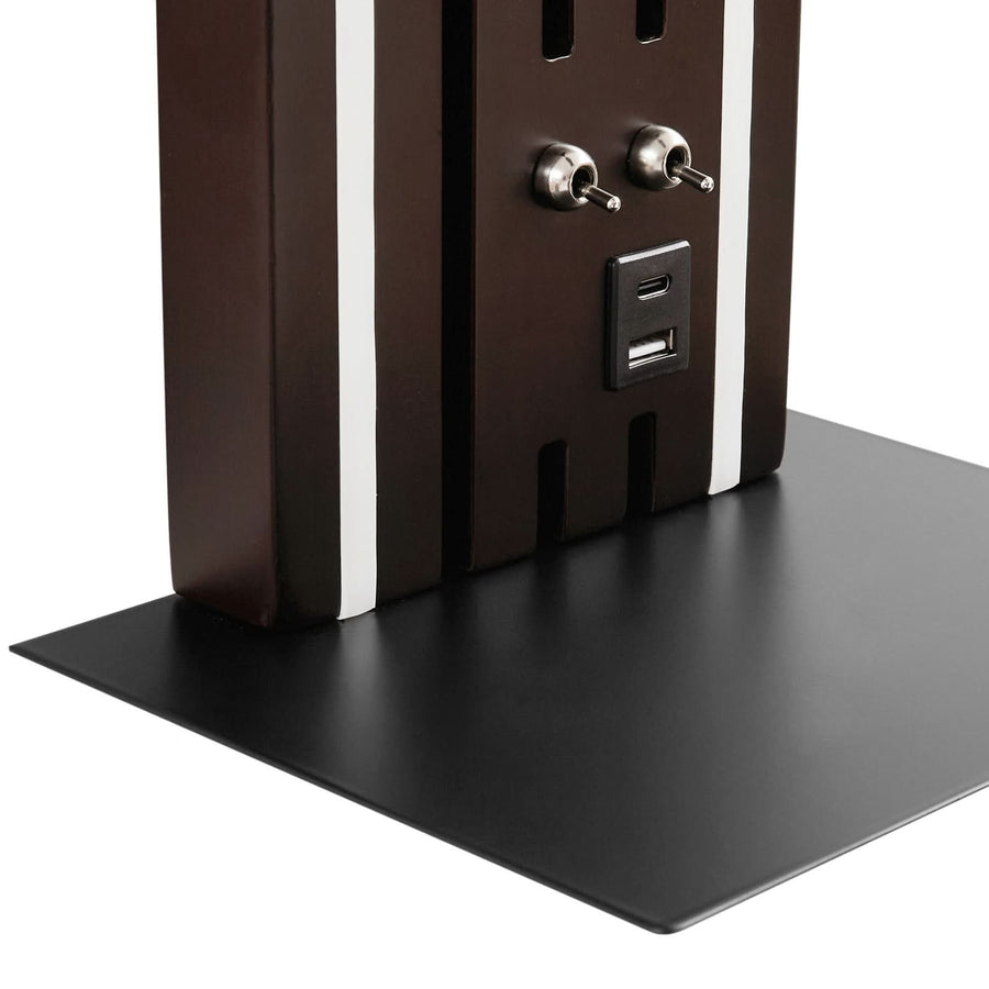 Applique murale LED Tiron en chêne, bois et noir, hauteur 35 cm
