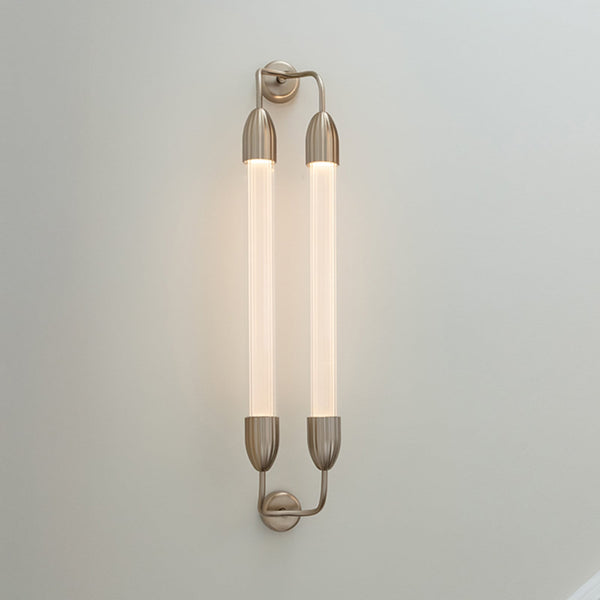 Applique murale Lemon Squeeze en verre, laiton et blanc, 2 lumières, 15 W, longueur 94 cm