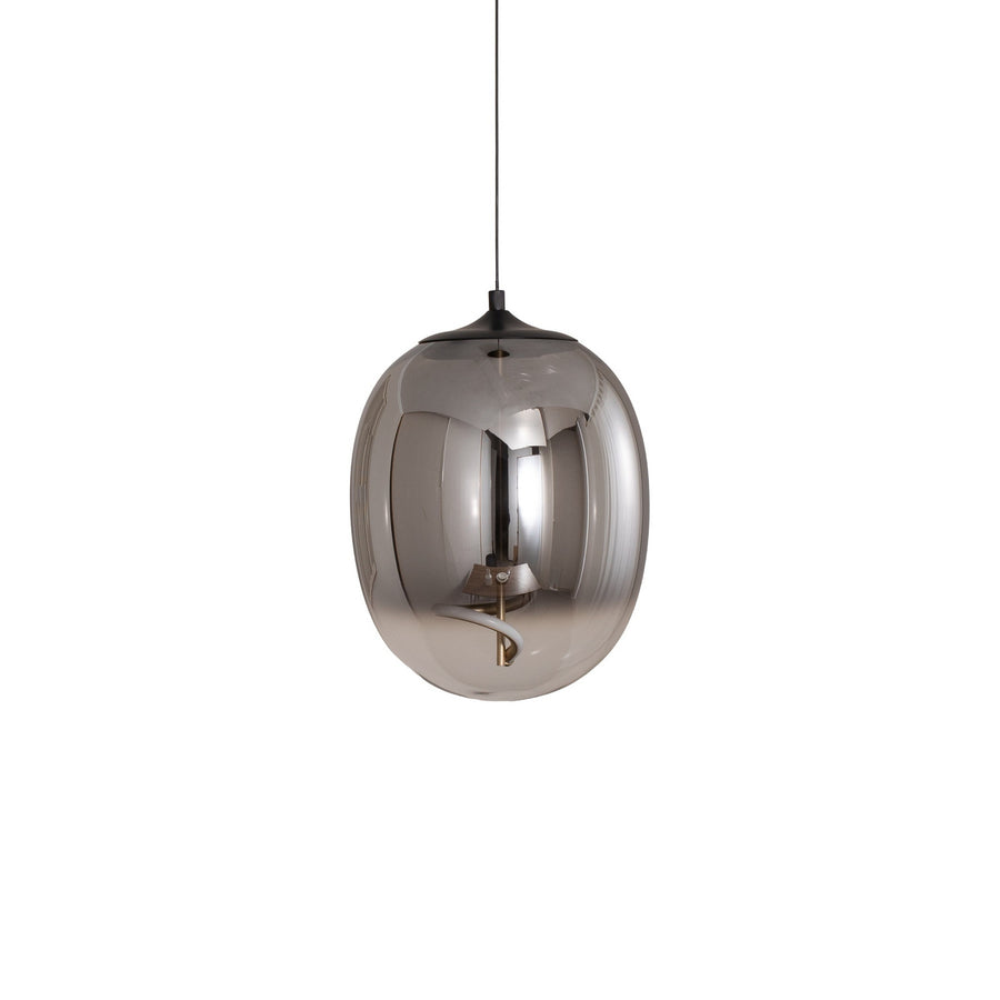 Suspension LED Lilly en verre, gris fumée, Ø 28 cm