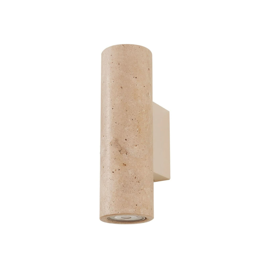 Applique murale Tavira en pierre, beige, 2 lumières, hauteur 23 cm