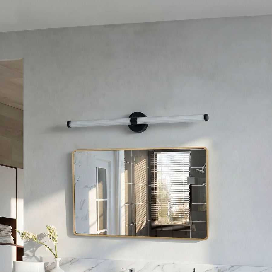 Applique murale LED Melisa en verre, noir, hauteur 9,4 cm, IP44