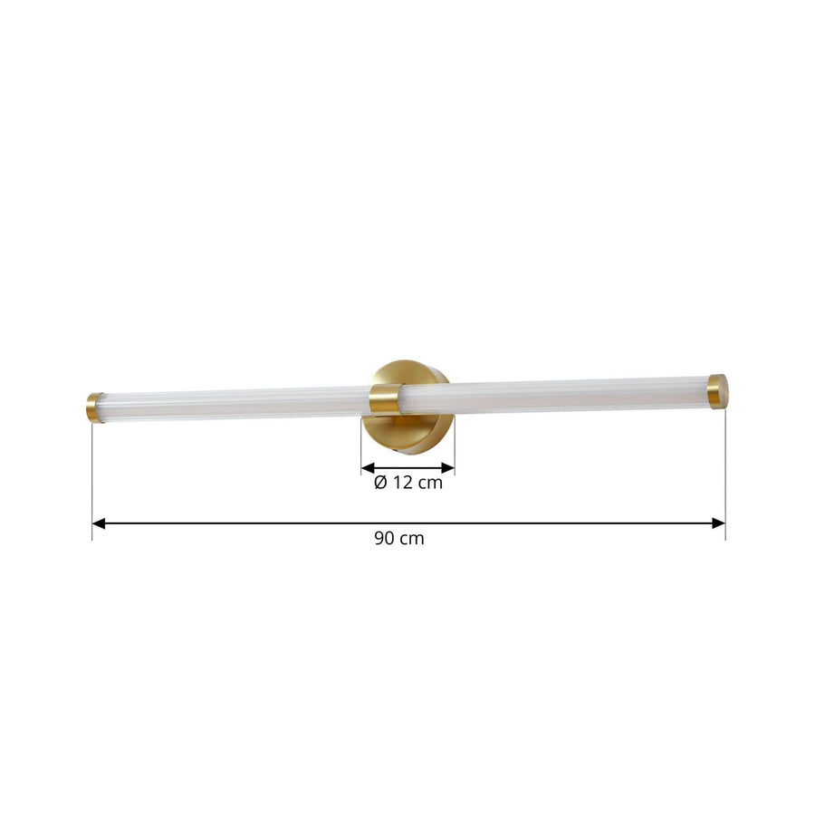 Applique murale LED Melisa en verre, doré, hauteur 9,4 cm, IP44