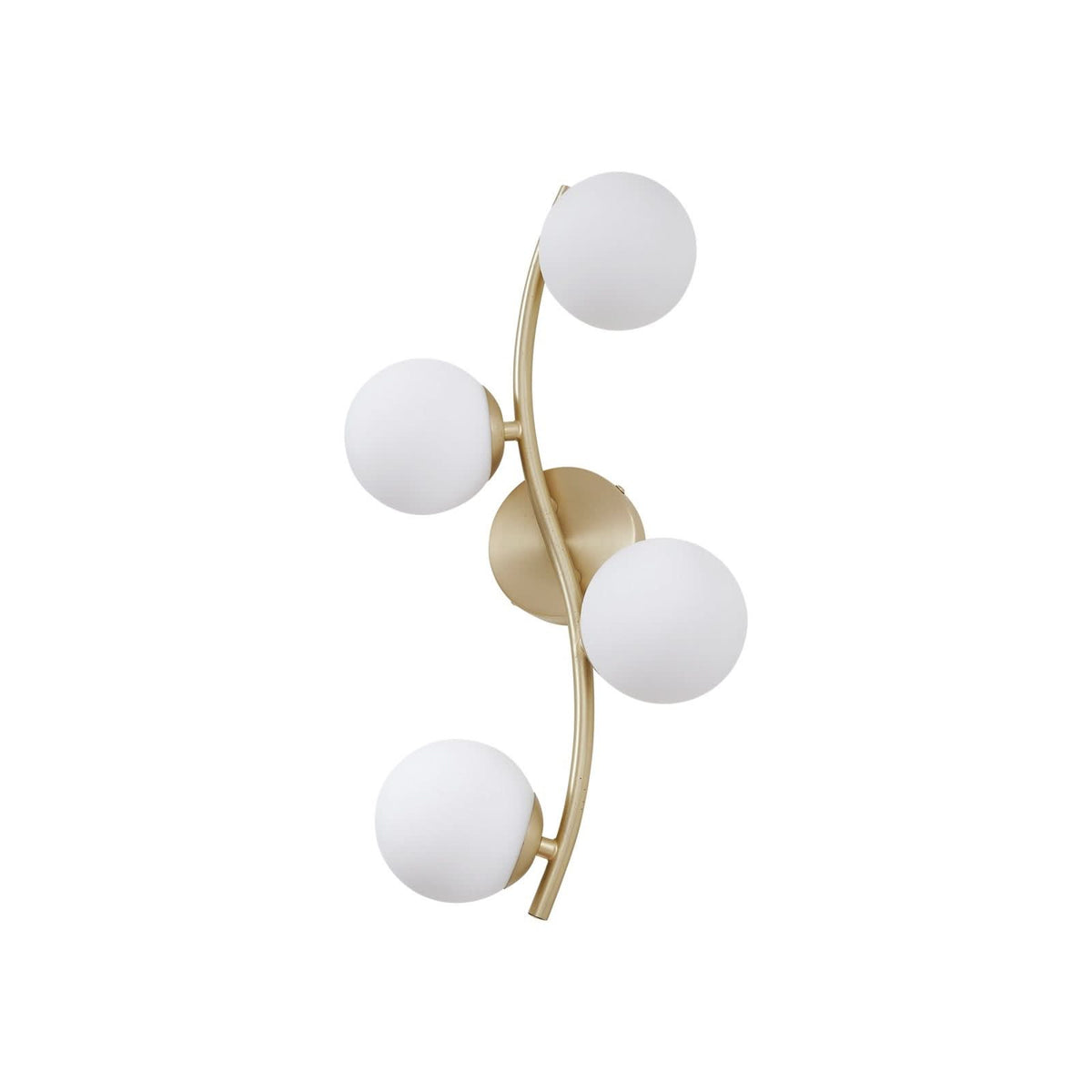 Applique murale Josiana en verre, laiton, 4 lumières, hauteur 47,5 cm