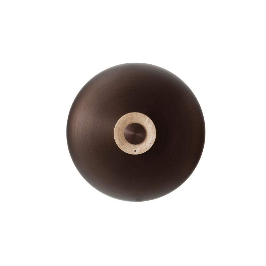 Applique murale LED Reverse en pierre, bronze et beige, Ø 24,3 cm