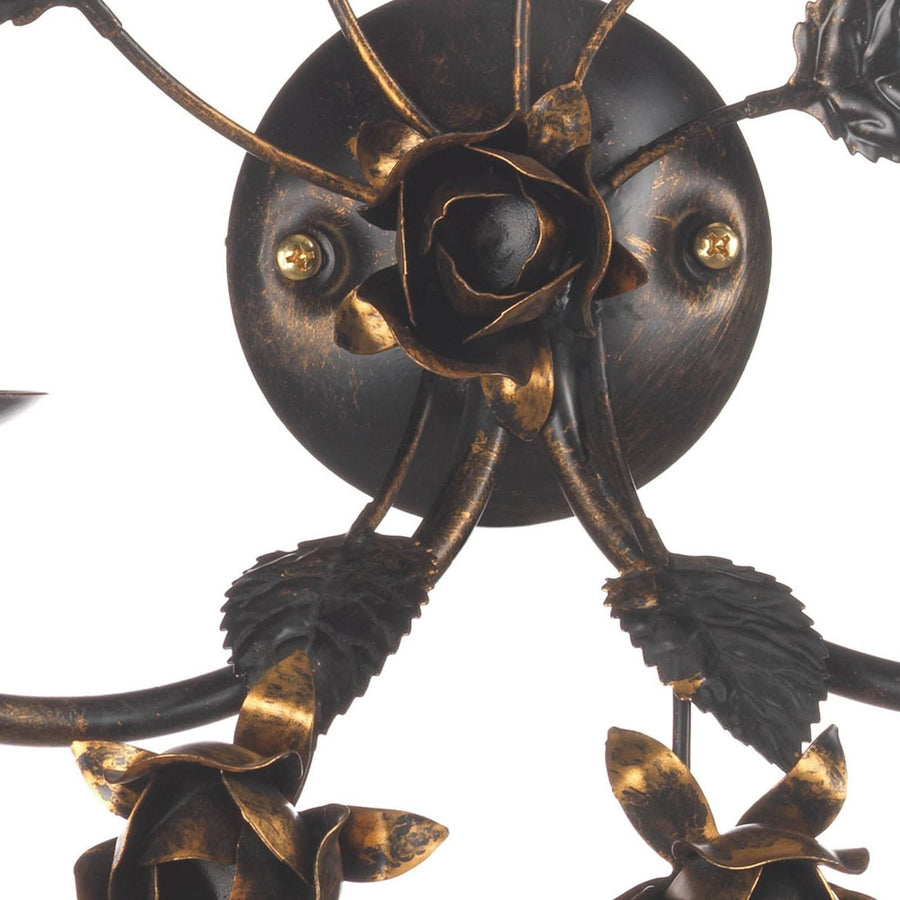 Applique murale Carolina en fer forgé, bronze, 2 lumières, hauteur 40 cm