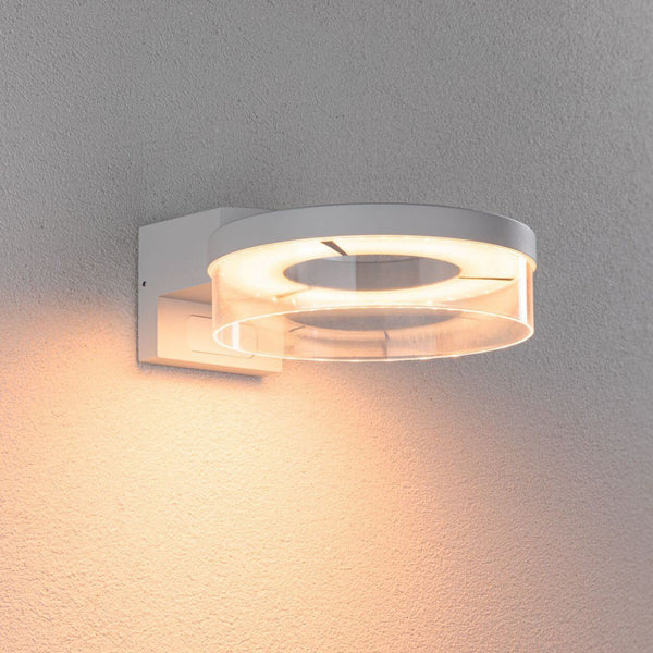 Applique d'extérieur LED Sensor Capera en aluminium, blanc, Ø 23,1 cm, IP44