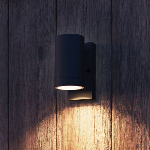 Applique d'extérieur Alba GU10 en aluminium, noir, Ø 7,6 cm, IP44