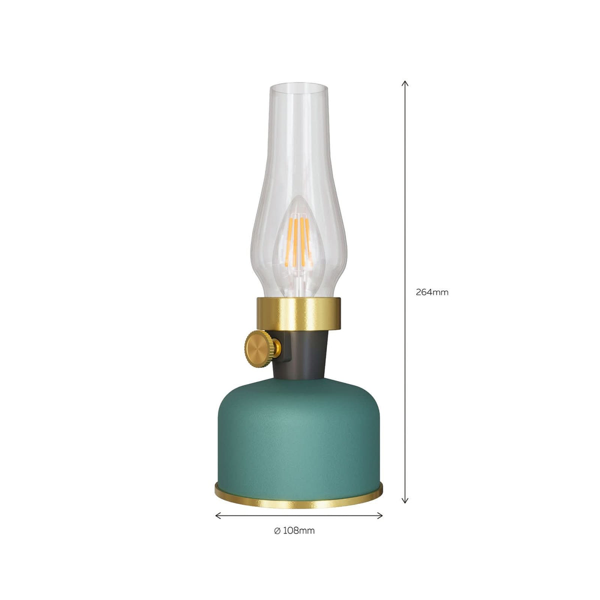 Lampe à poser d'extérieur LED rechargeable Lavinio en aluminium, vert et transparent, Ø 11 cm, IP44