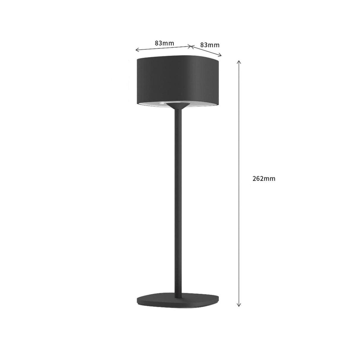 Lampe à poser d'extérieur LED rechargeable Serino en aluminium, noir, hauteur 26,2 cm, IP44