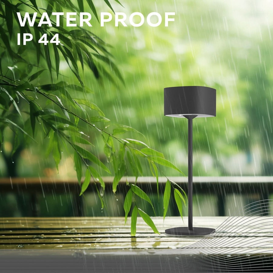 Lampe à poser d'extérieur LED rechargeable Serino en aluminium, noir, hauteur 26,2 cm, IP44