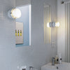 Applique murale LED Fresnel en verre, gris, Ø 10 cm, IP44