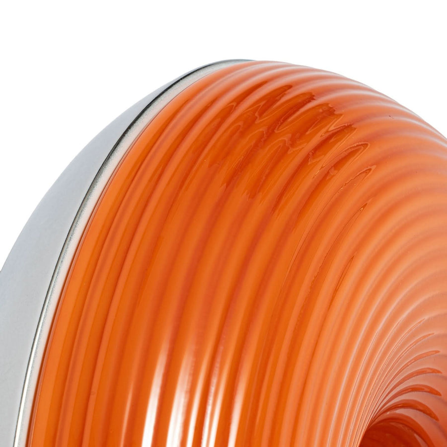 Applique murale LED Fjora en verre, orange et chromé, Ø 30 cm