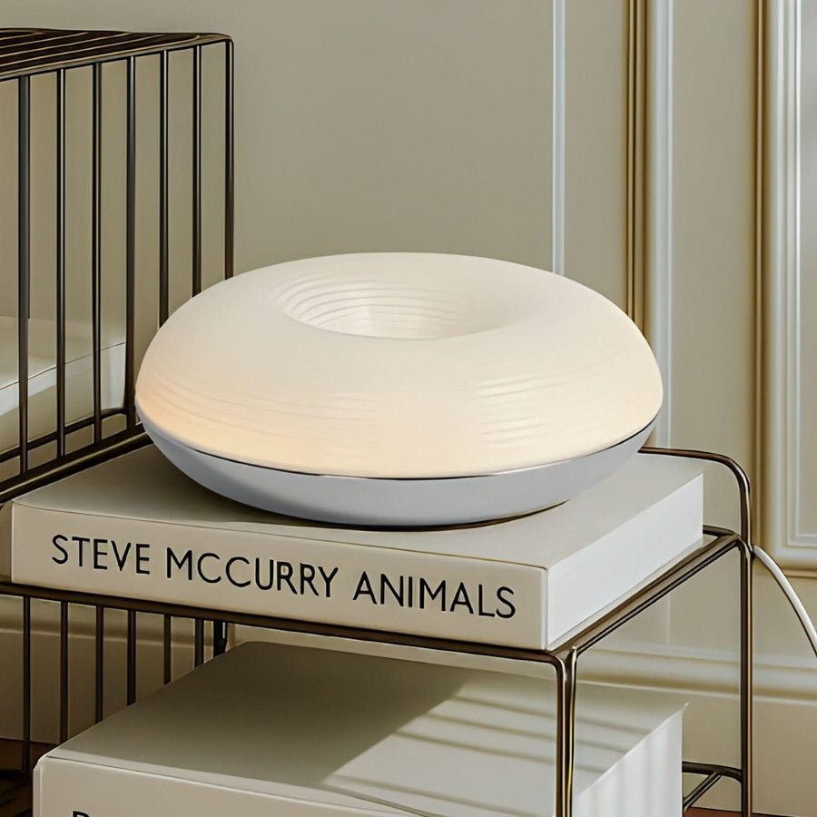 Applique murale LED Fjora en verre, blanc et chromé, Ø 30 cm