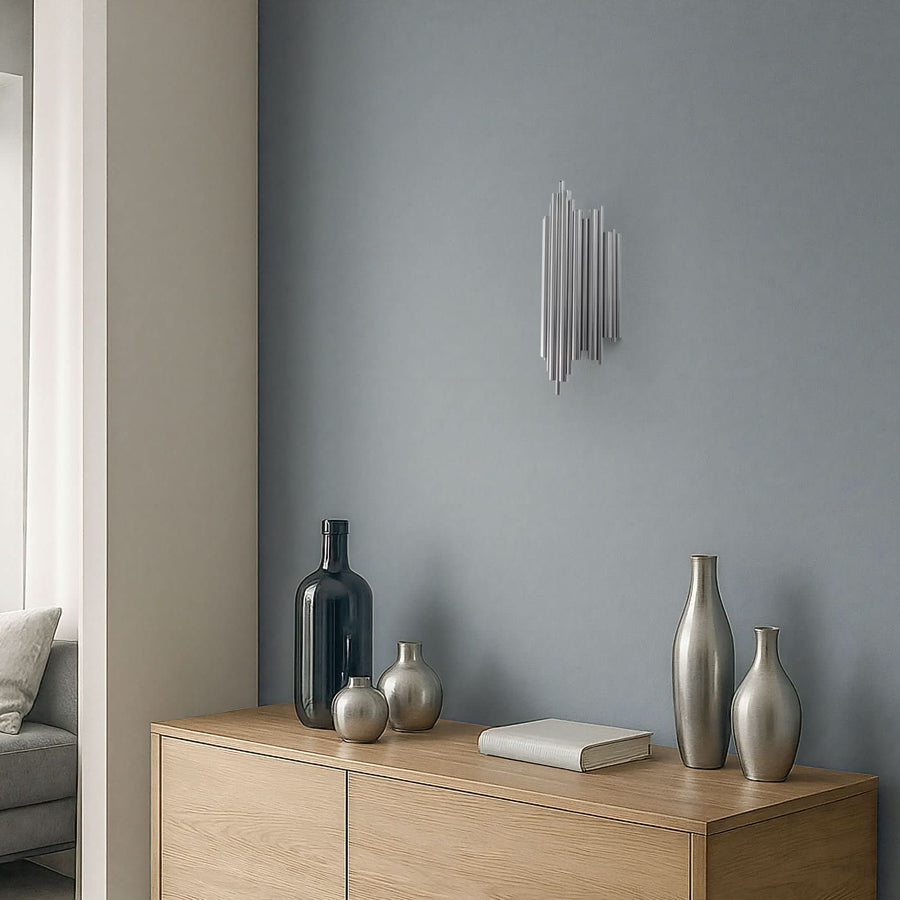 Applique murale Reis en métal, chromé, hauteur 50 cm