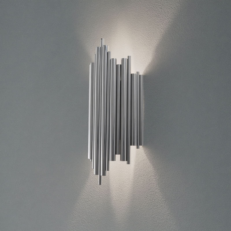 Applique murale Reis en métal, chromé, hauteur 50 cm