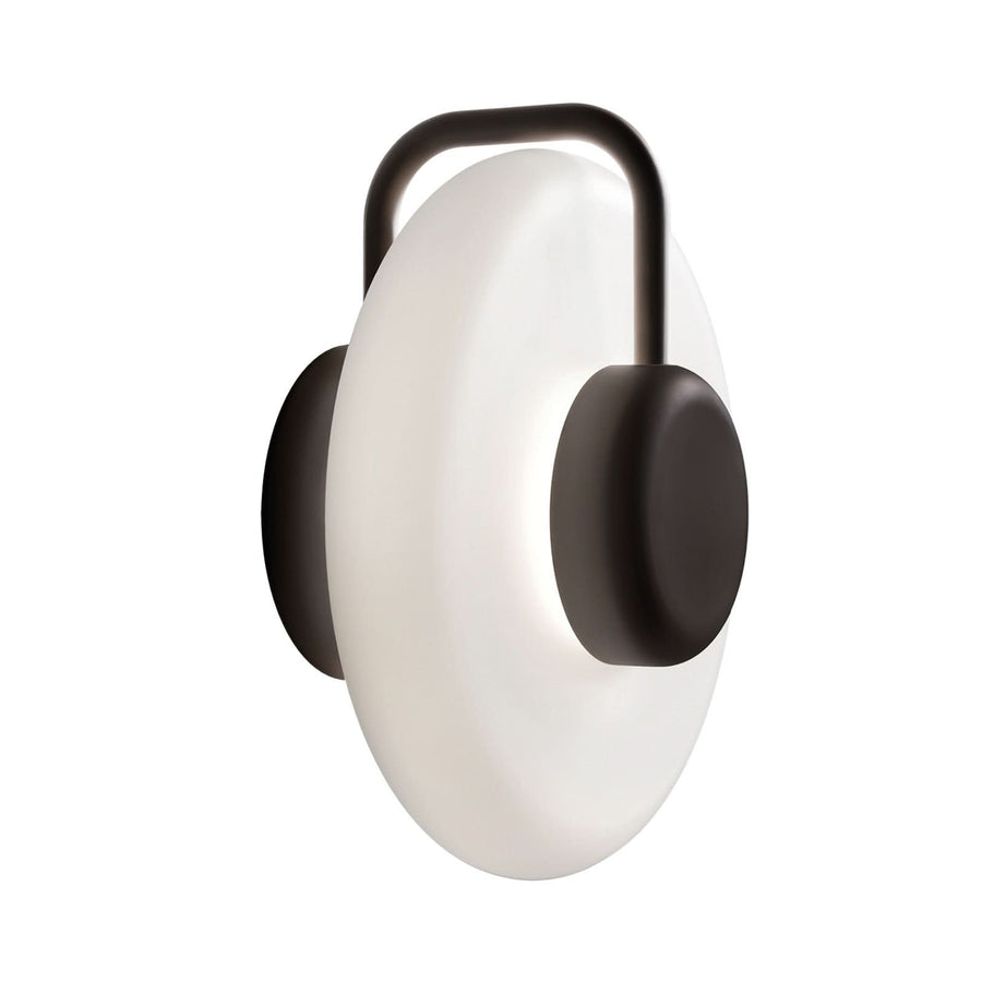 Applique murale LED Tratto en verre, noir, Ø 27 cm