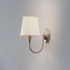 Applique murale Pardo en tissu, laiton et crème, hauteur 31 cm