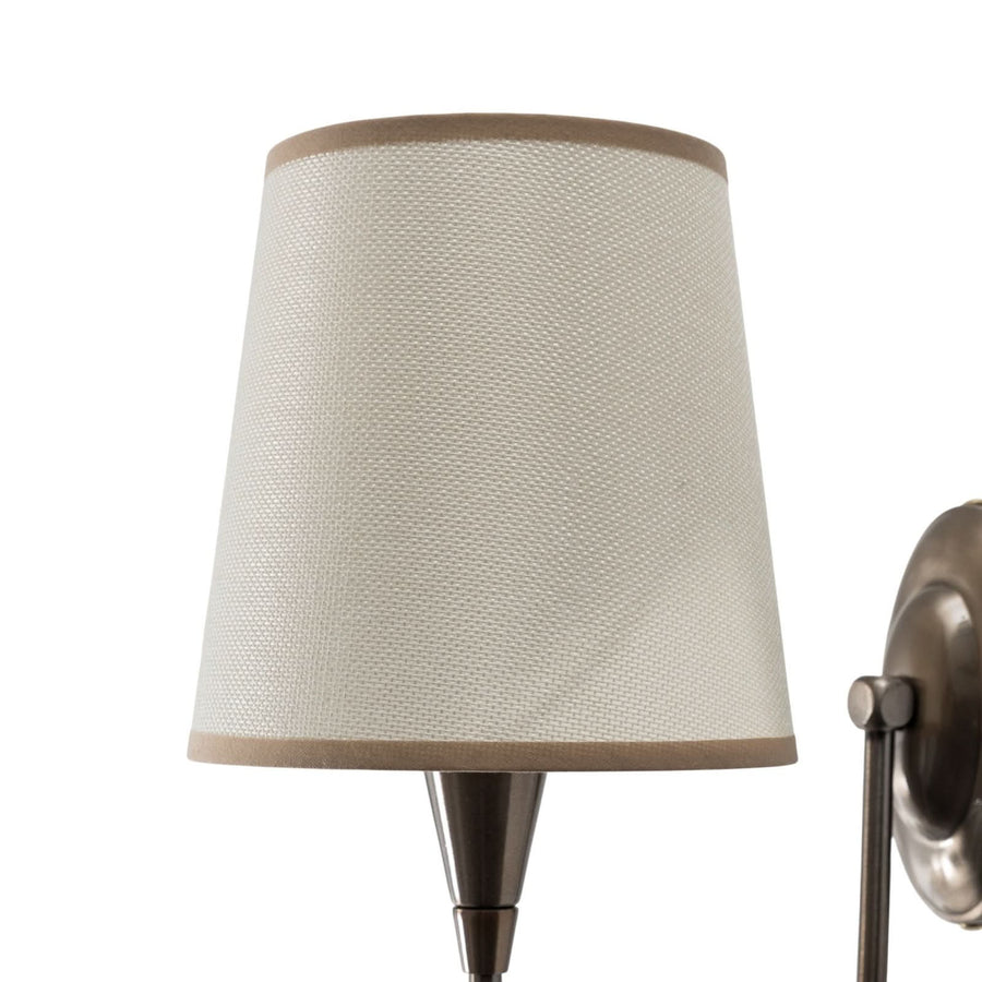 Applique murale Pardo en tissu, laiton et crème, hauteur 31 cm