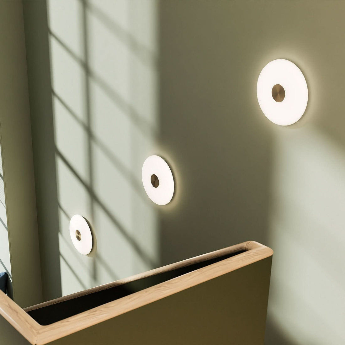 Applique murale LED Glint en verre, blanc, Ø 36 cm
