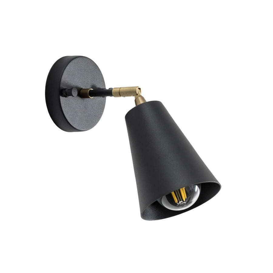 Applique murale Evander en métal, noir doré, hauteur 21 cm