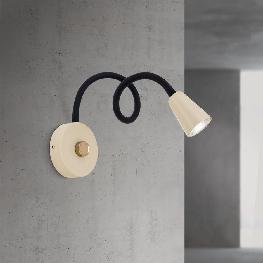 Applique murale Dotty en acier, beige