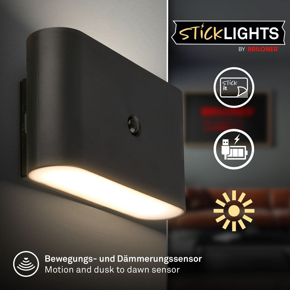 Applique murale LED rechargeable Chat, noir mat, hauteur 9,5 cm