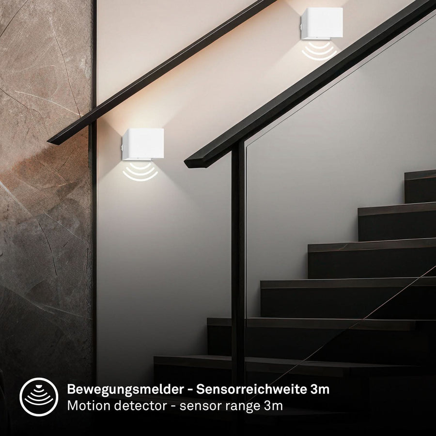 Applique murale LED rechargeable Barro en métal, blanc, hauteur 10 cm