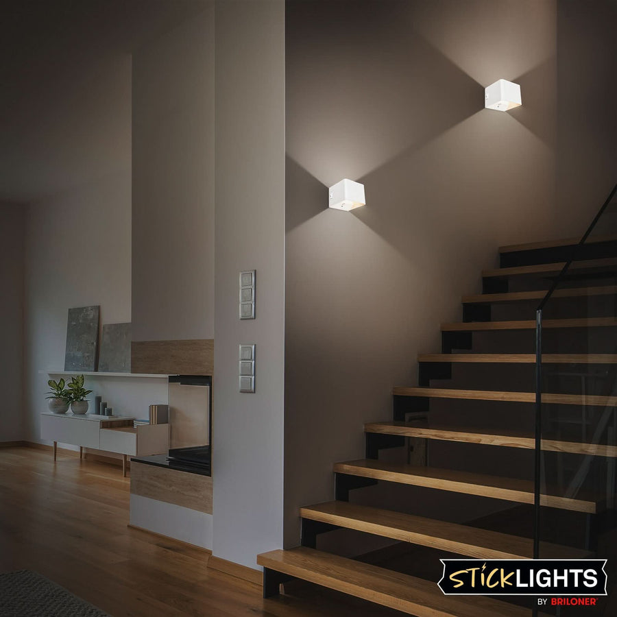 Applique murale LED rechargeable Barro en métal, blanc, hauteur 10 cm