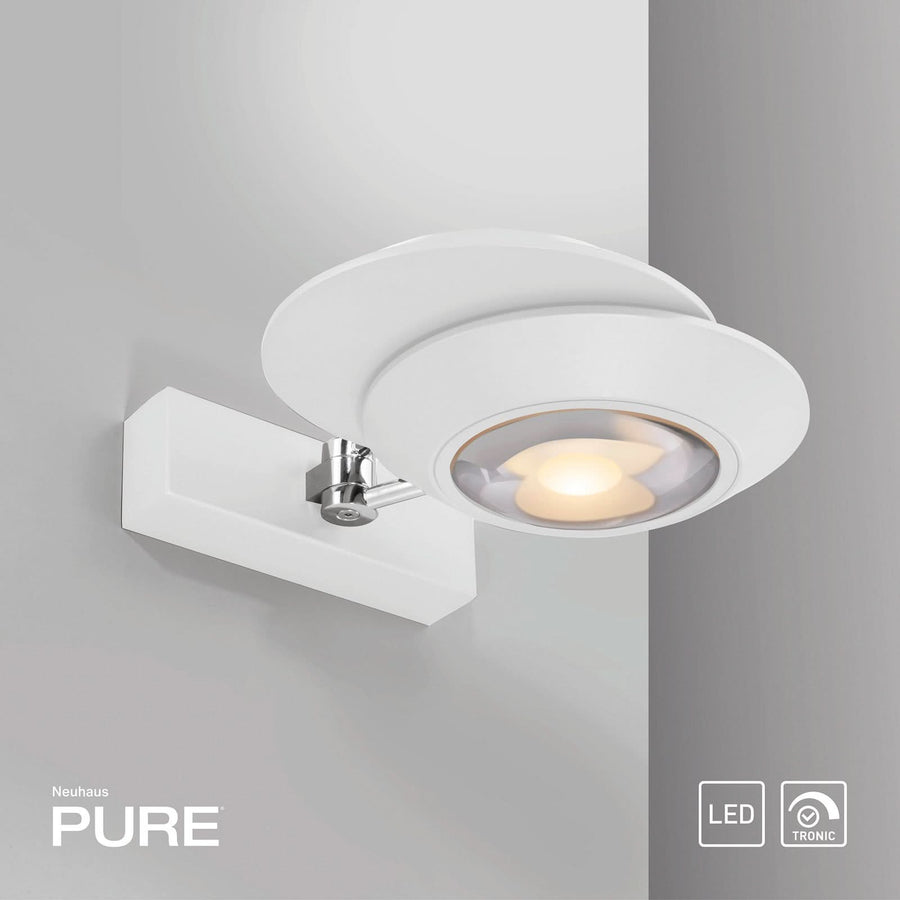 Applique murale LED Oculis en verre, blanc, 2 lumières, hauteur 16 cm