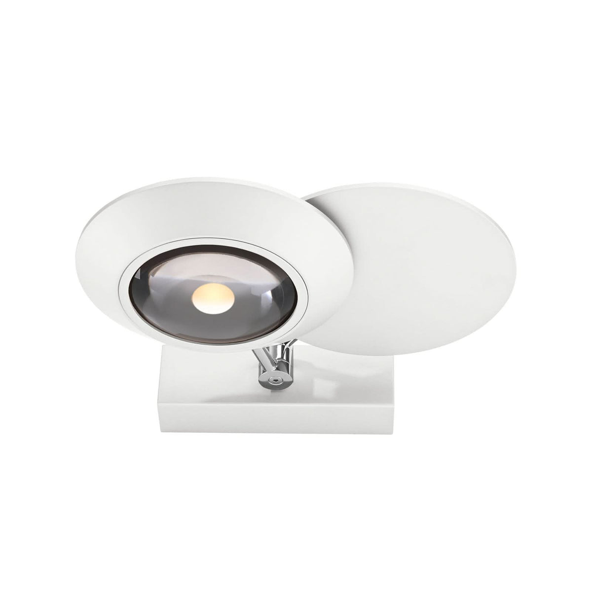 Applique murale LED Oculis en verre, blanc, 2 lumières, hauteur 16 cm
