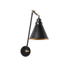 Applique murale Berceste 7956 en métal, noir, hauteur 56 cm