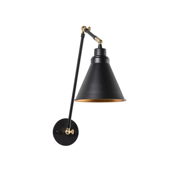 Applique murale Berceste 7956 en métal, noir, hauteur 56 cm