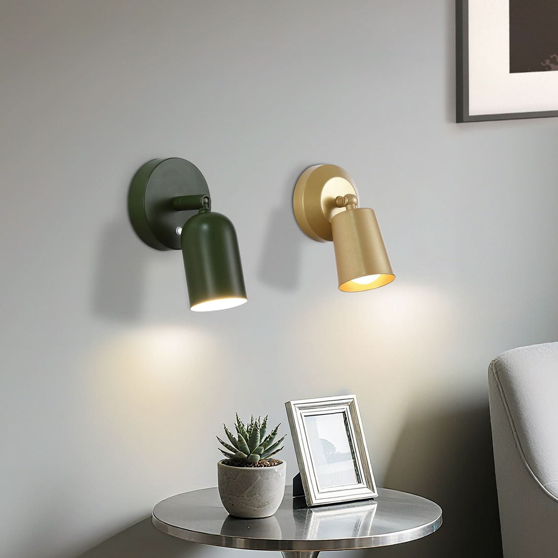 Applique murale LED rechargeable Cone en métal, doré, hauteur 20,8 cm