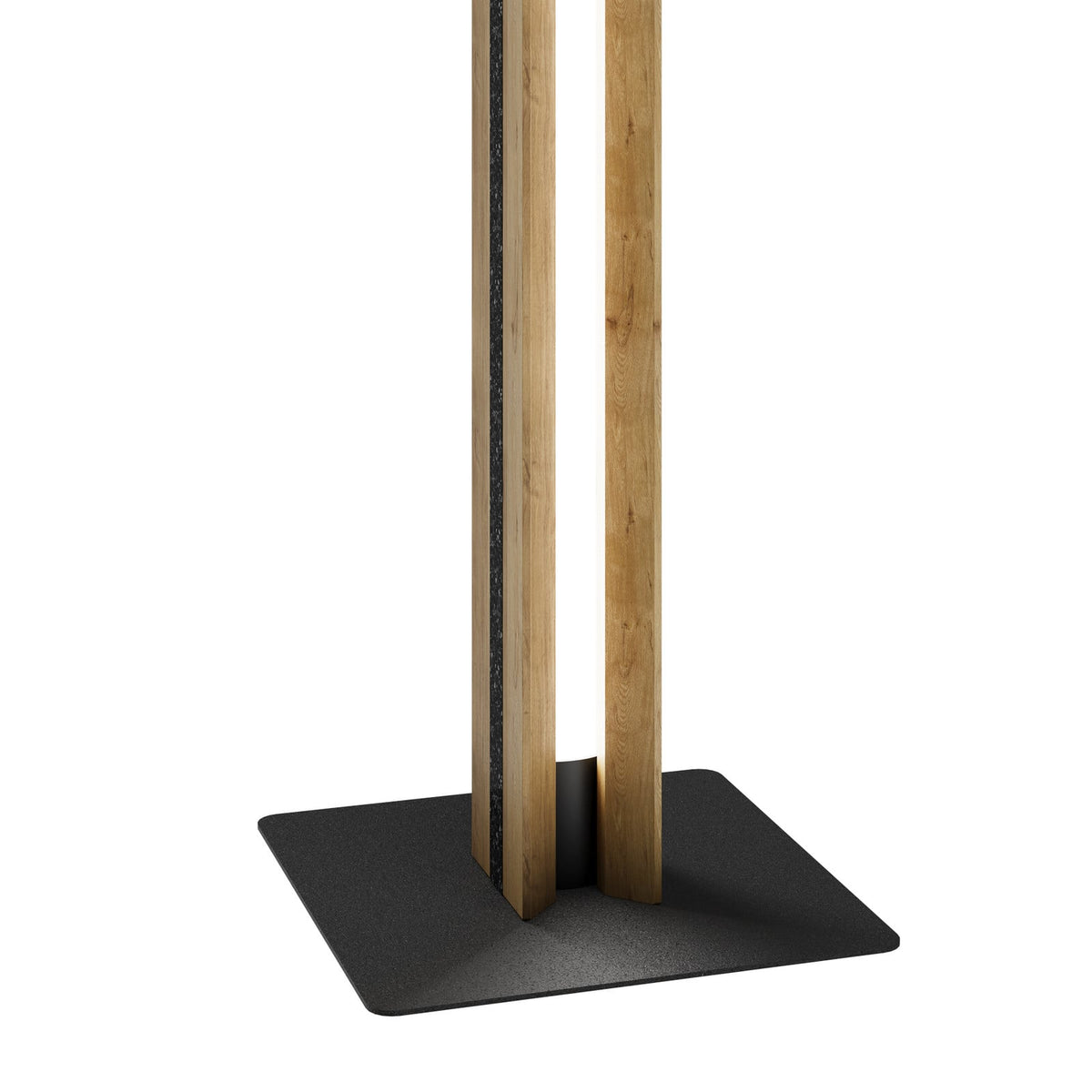 Lampadaire LED Chile S en bois, chêne et gris, hauteur 152 cm