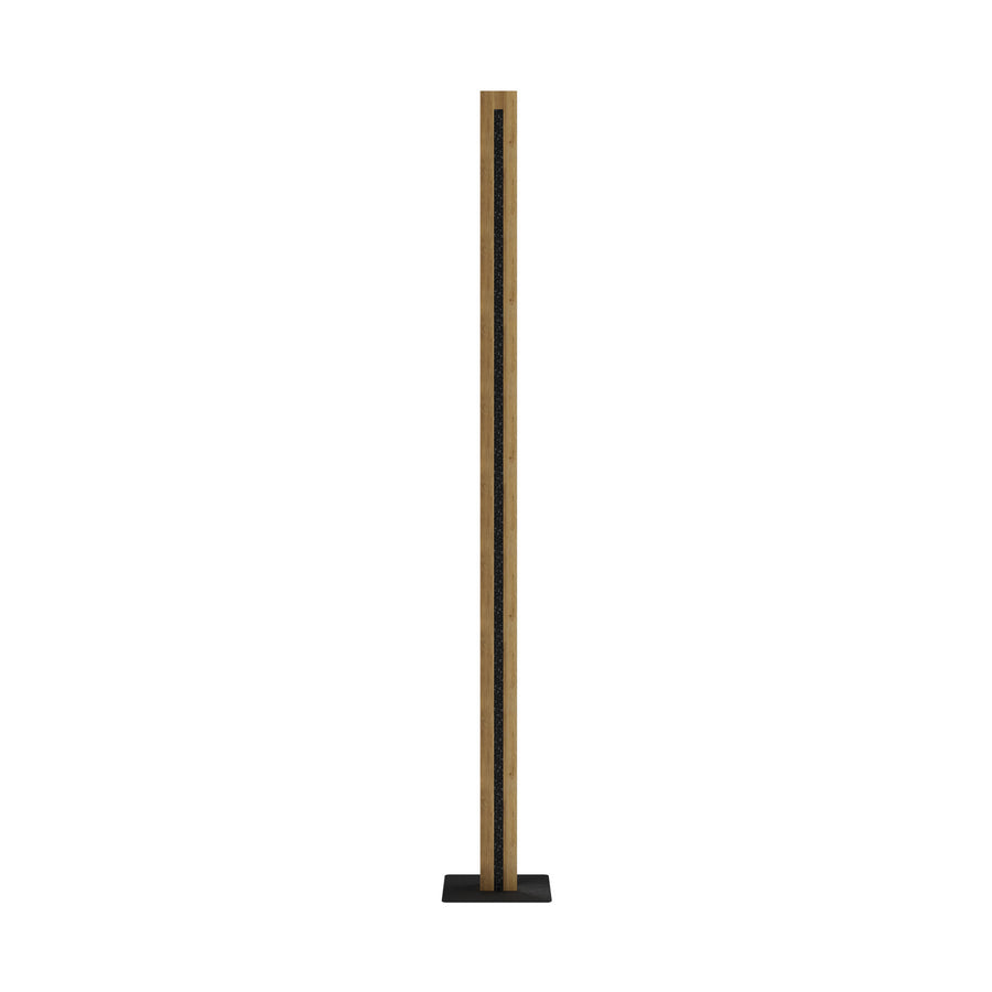 Lampadaire LED Chile S en bois, chêne et gris, hauteur 152 cm