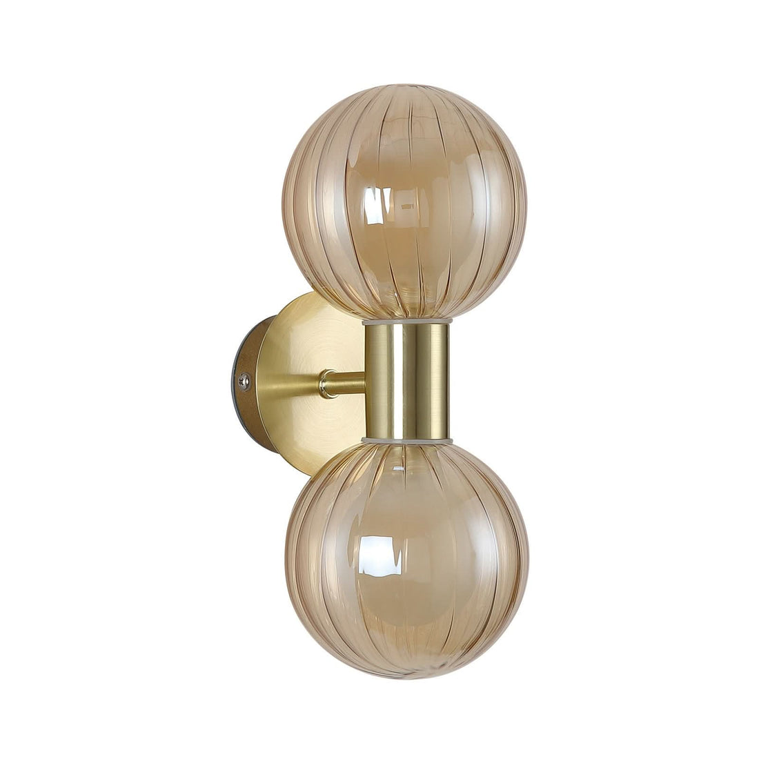 Applique murale Lumisphere en verre, crème et laiton, 2 lumières, hauteur 28 cm, IP44