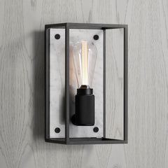 Applique murale Caged Wall en marbre, noir et blanc, hauteur 29,9 cm
