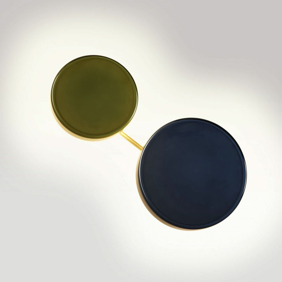 Applique murale LED Caramel en verre, vert et noir, Ø 22 cm