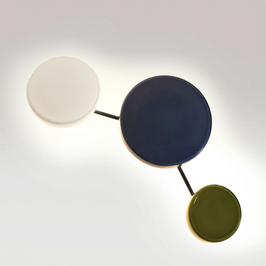 Applique murale LED Caramel en verre, vert et noir, Ø 22 cm