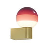 Applique murale LED Dipping Light A1 en verre, rouge foncé et laiton, Ø 12,5 cm