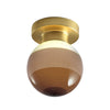 Applique murale LED Dipping Light A2 en verre, marron et laiton, Ø 12,5 cm