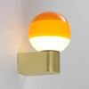 Applique murale LED Dipping Light A1 en verre, ambre et laiton, Ø 12,5 cm